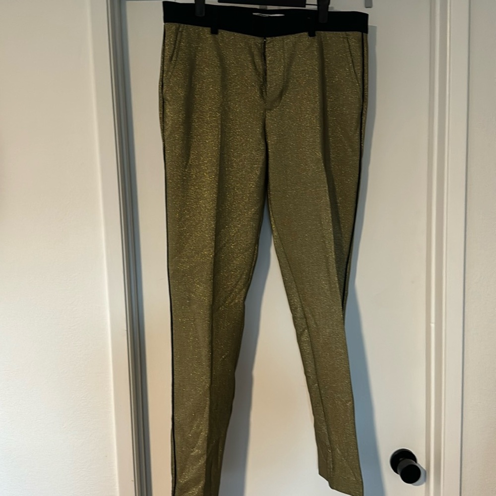 Mr turk gold metallic and black pants